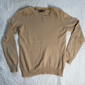 Coakley‎ Lambswool Camel Tan Long Sleeve Crewneck Lightweight Sweater Small EUC